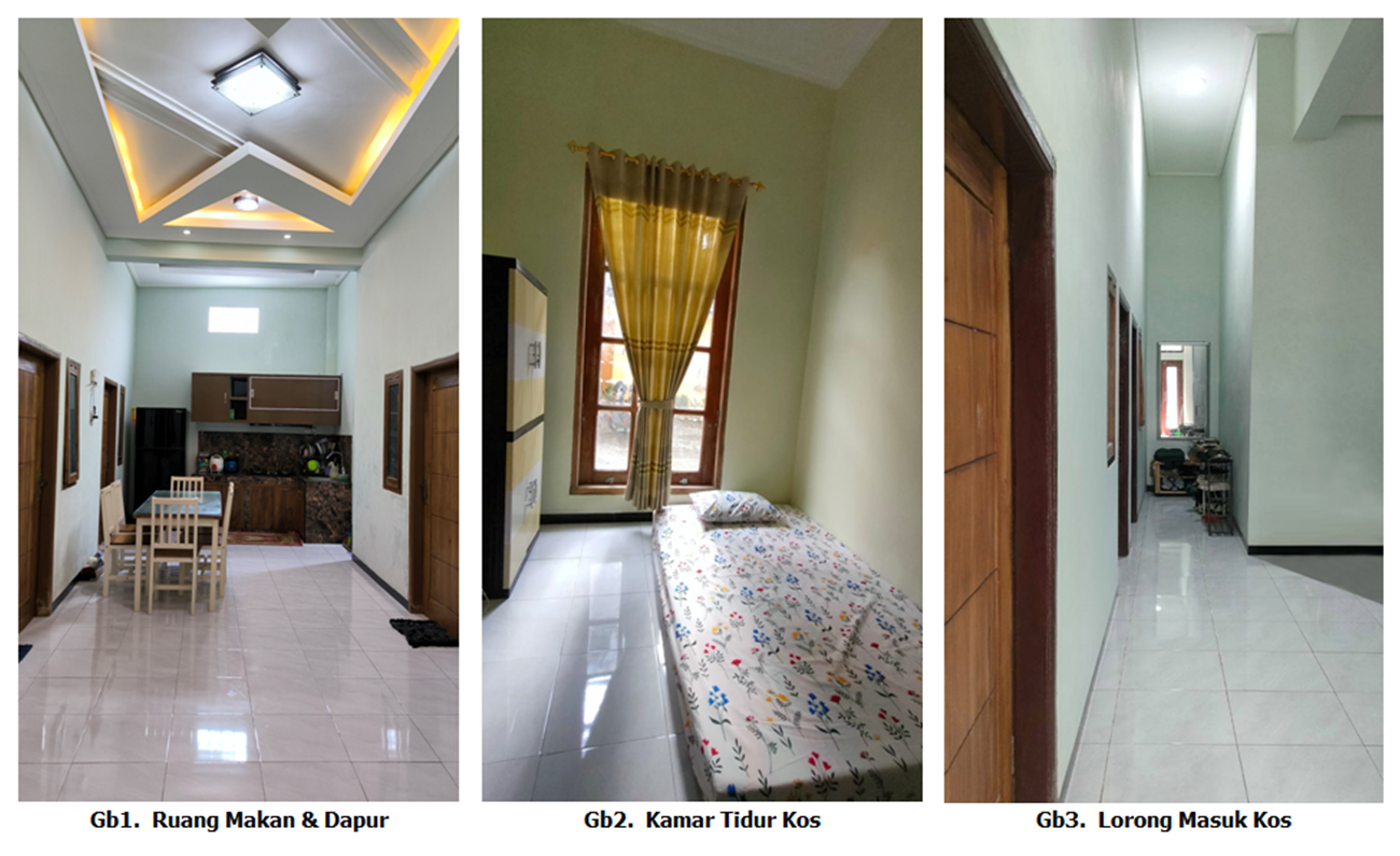 Kos Tampak Depan - Ruang Keluarga & Dapur